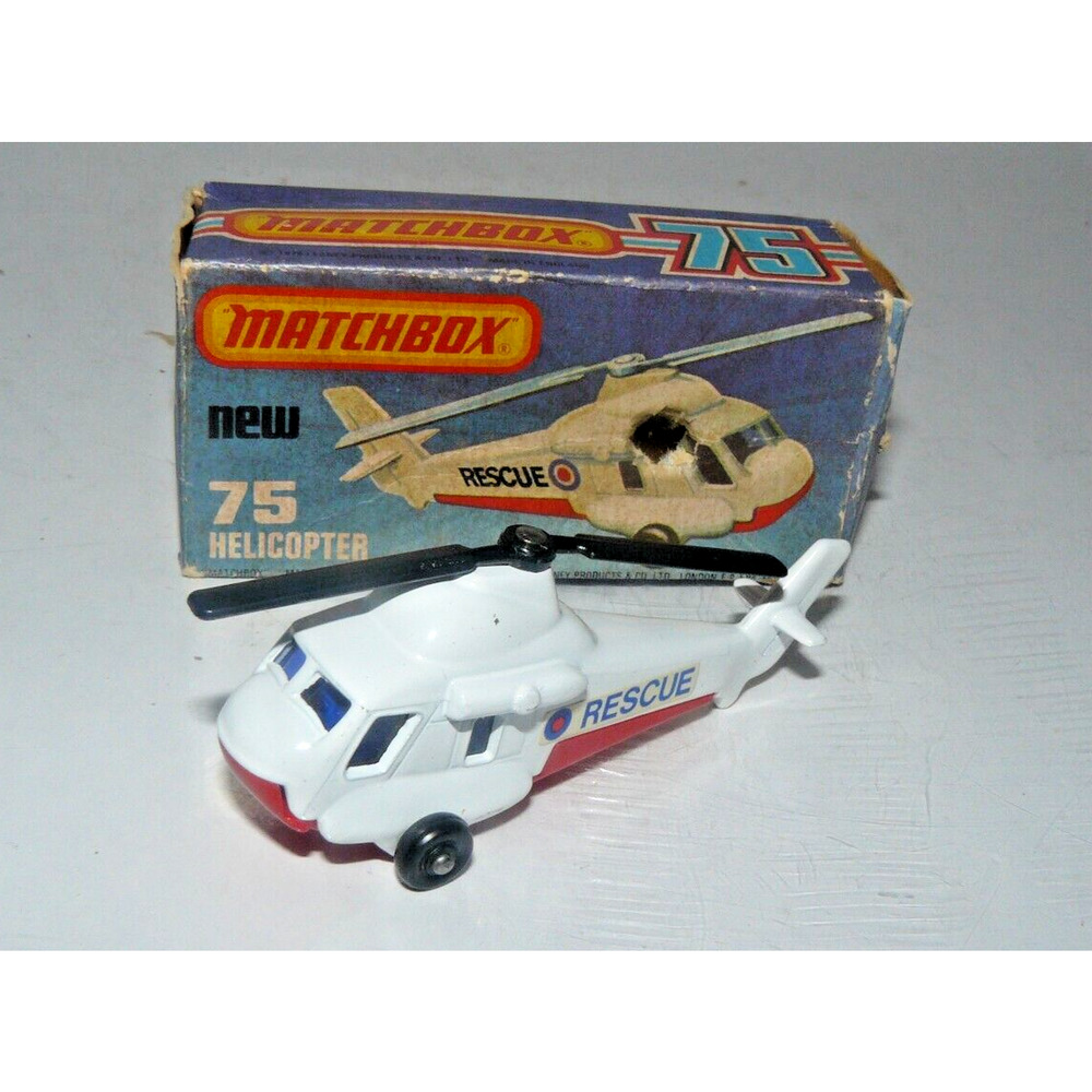 Matchbox Superfast No.75 Helicopter 1976 Mint Condition Die Cast Vehicle